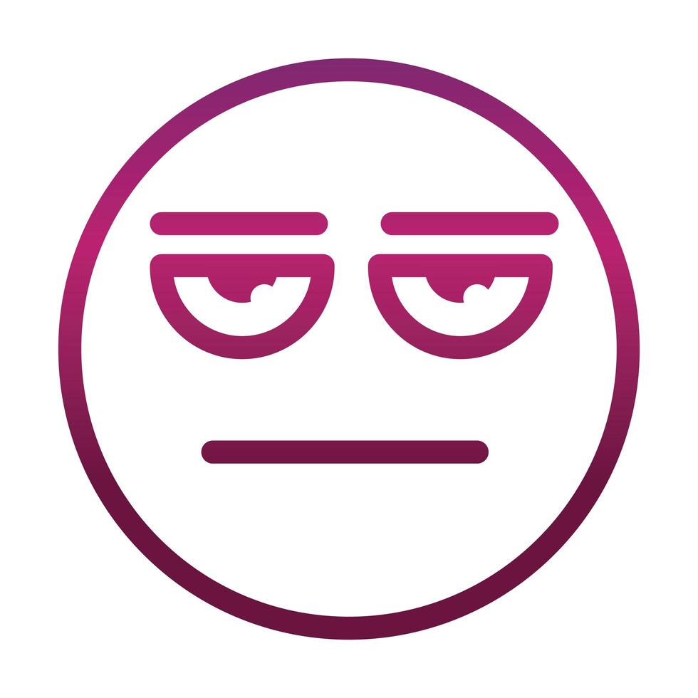 bored funny smiley emoticon face expression gradient style icon vector