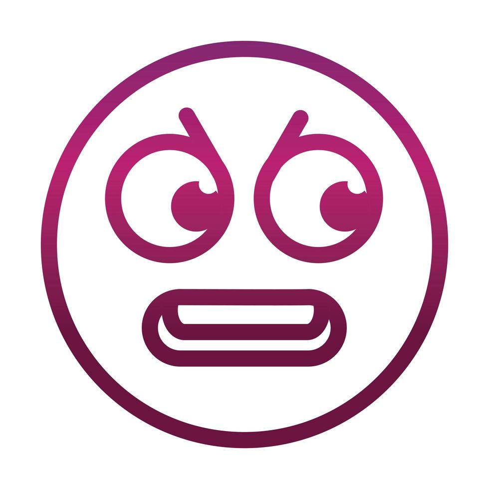 angry funny smiley emoticon face expression gradient style icon vector