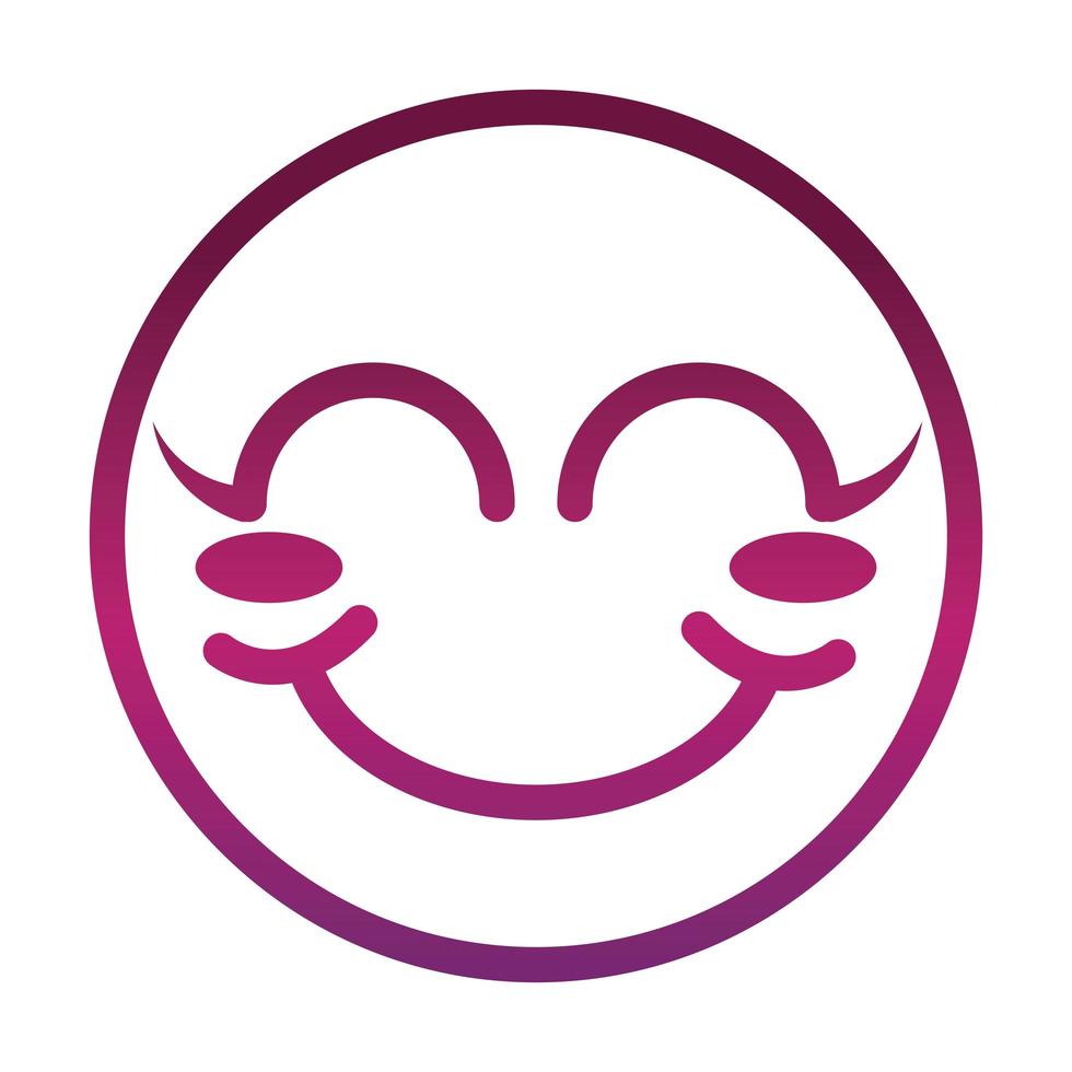 blush funny smiley emoticon face expression gradient style icon vector