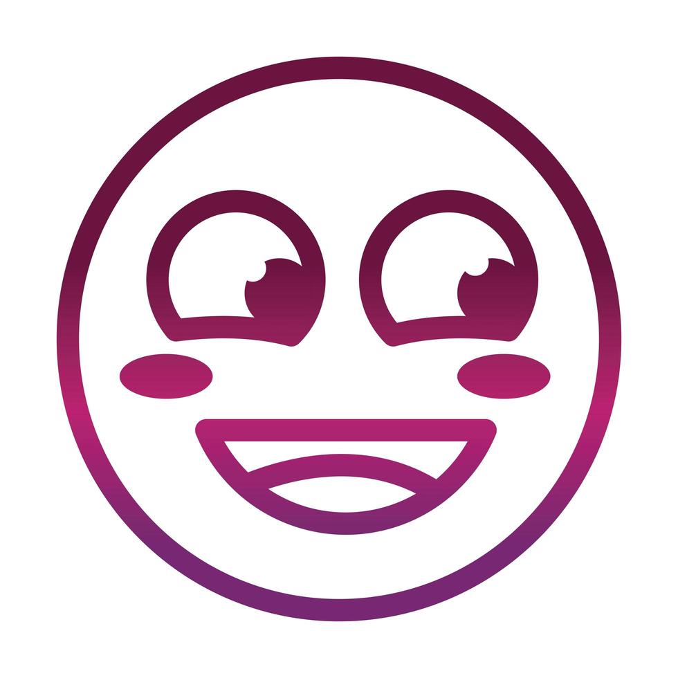 flushed face funny smiley emoticon expression gradient style icon vector