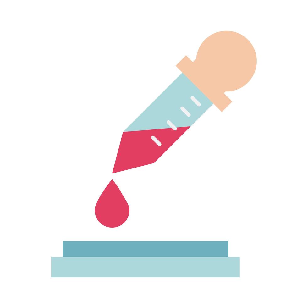 examination blood dropper health care equipment medical flat style icon vector