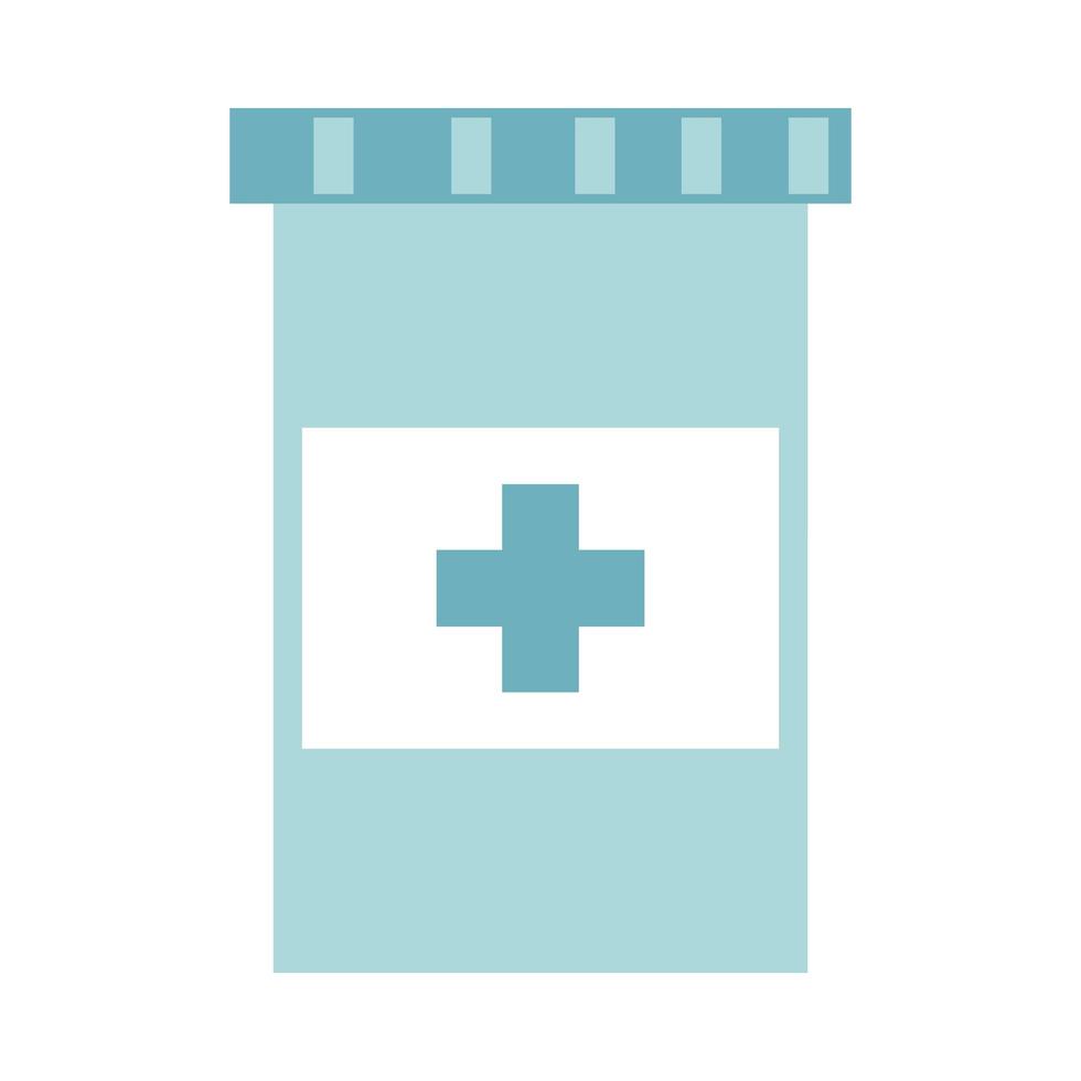 envase de medicina prescripción equipo de atención médica icono de estilo plano médico vector