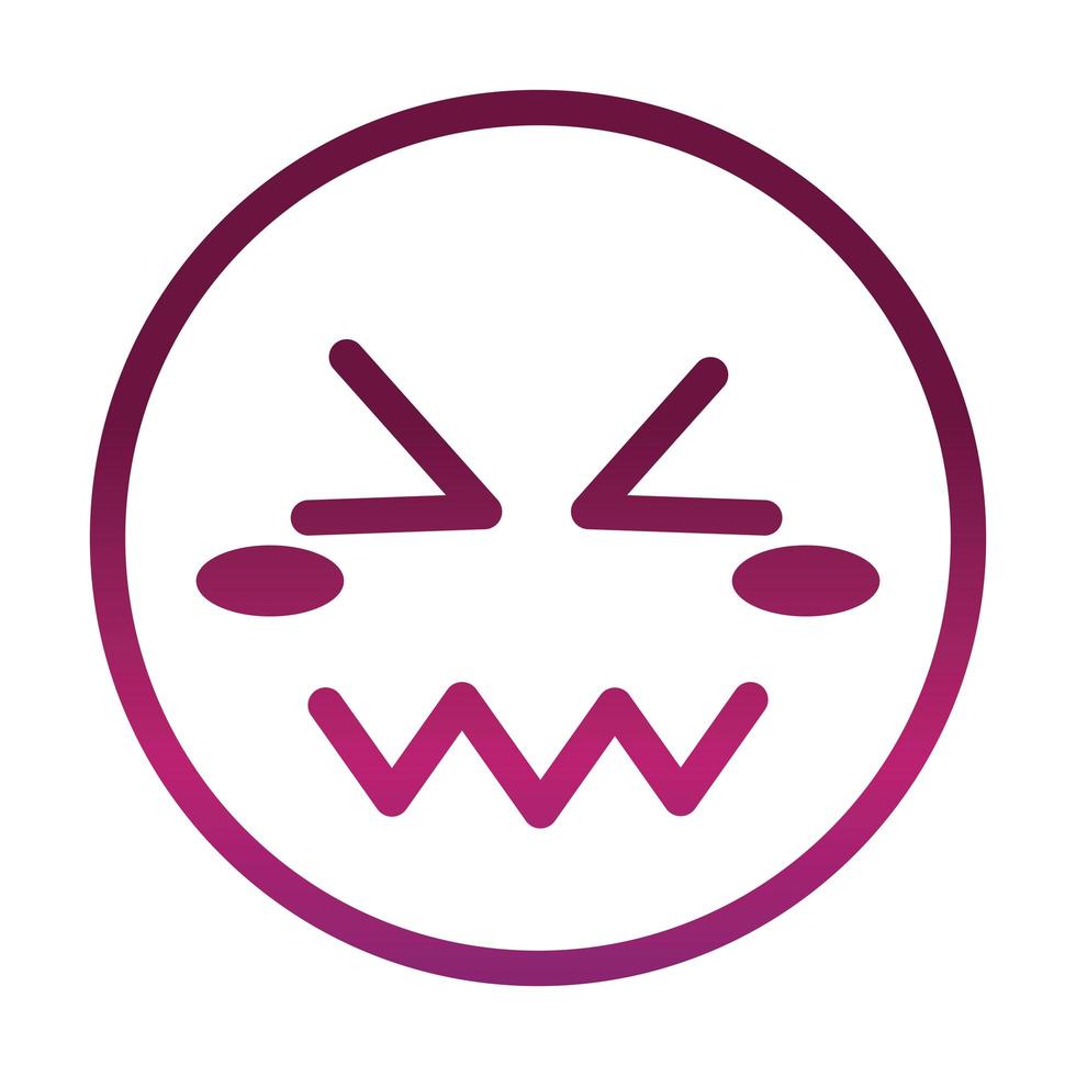 confounded funny smiley emoticon face expression gradient style icon vector