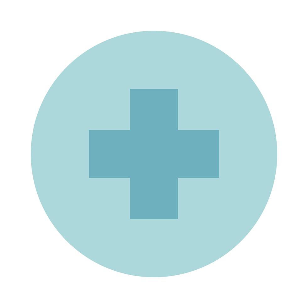 medicine cross health care medical flat style icon vector