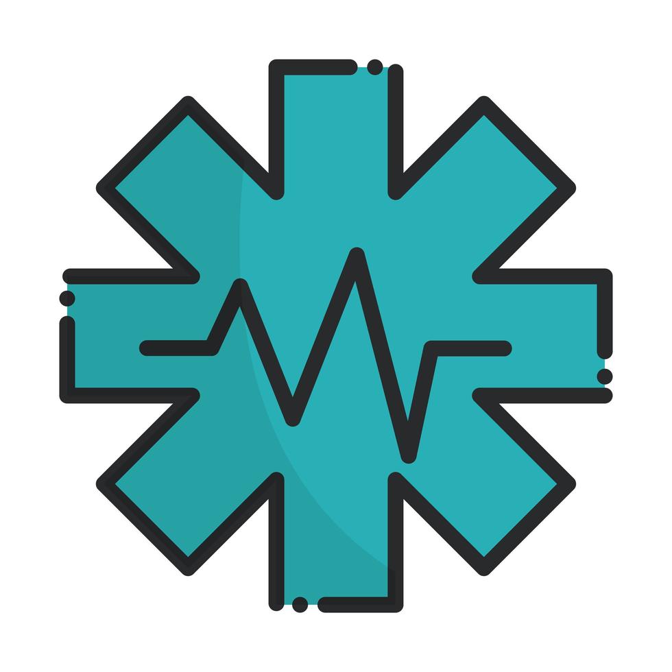medical health care pulse science assistance line and fill icon vector