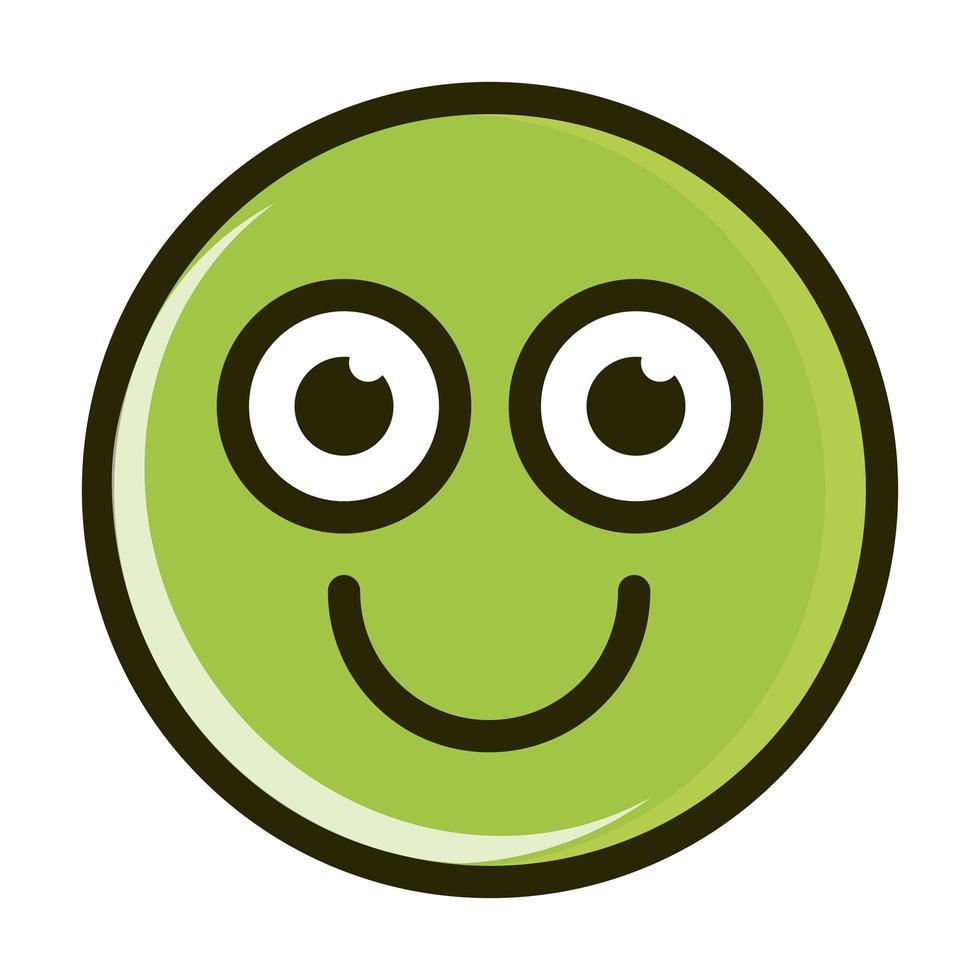 happy funny smiley emoticon face expression line and fill icon vector