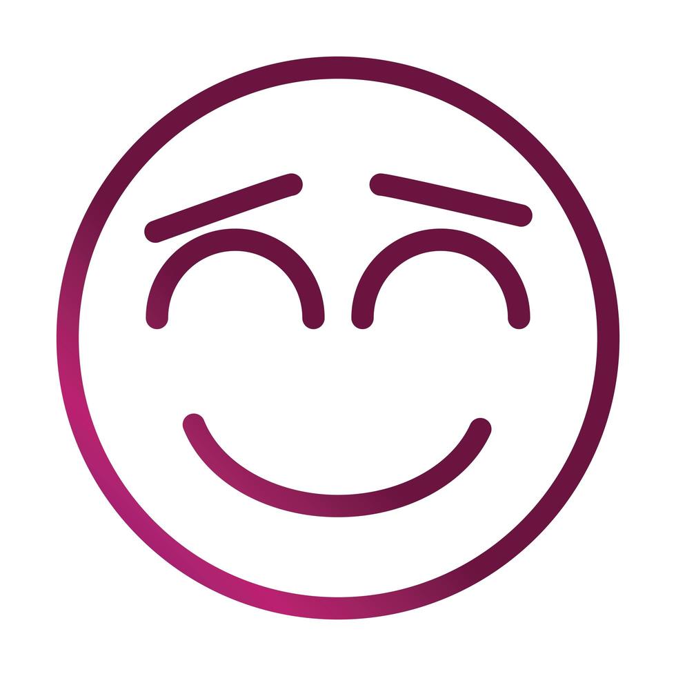 close eyes funny smiley emoticon face expression gradient style icon vector