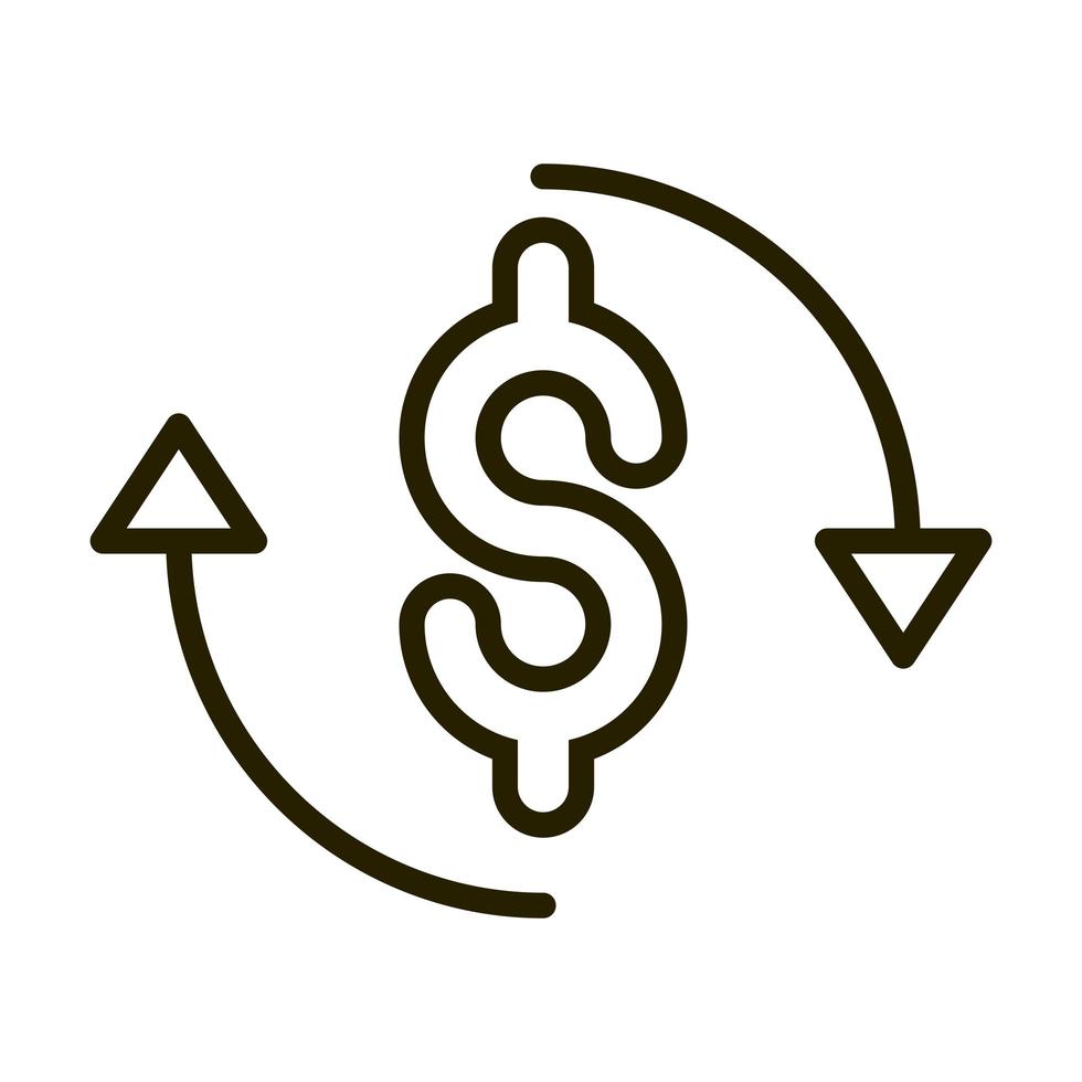 money exchange financial business stock market line style icon vector