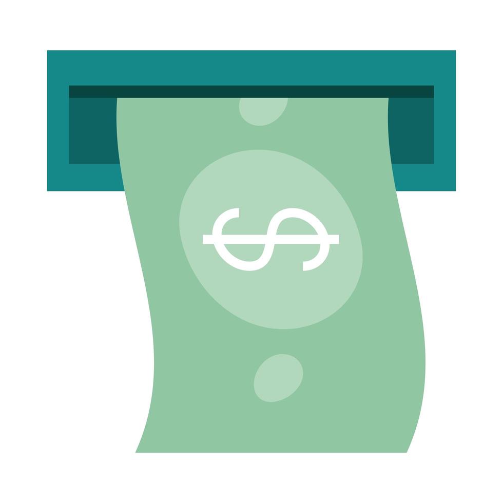 mobile banking atm money banknote payment flat style icon vector