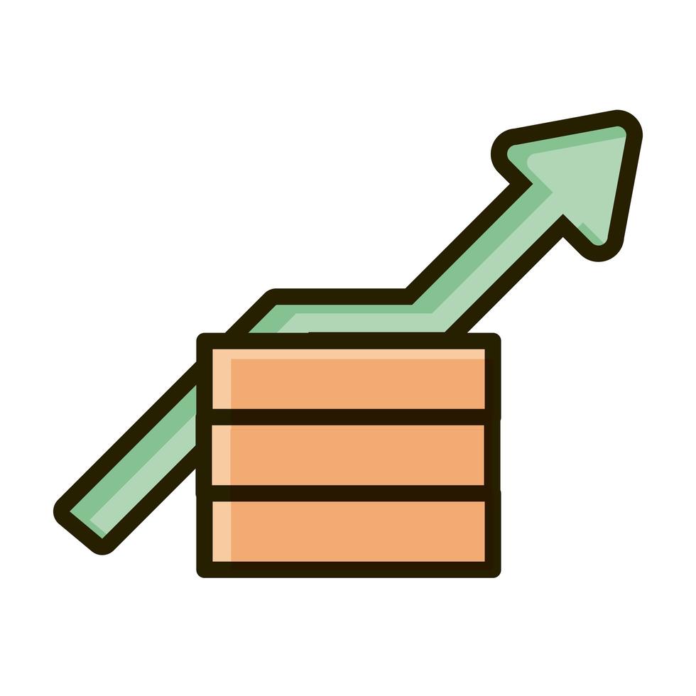 money profit arrow business financial investing line and fill icon vector