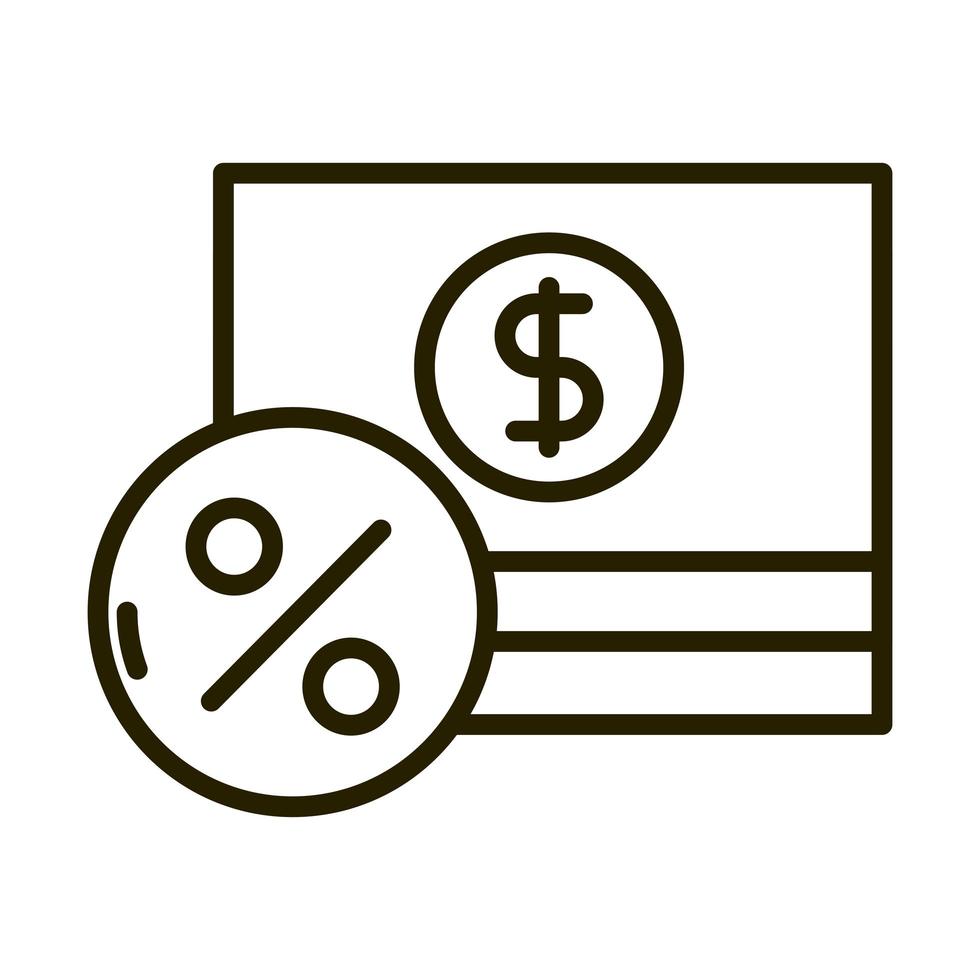 stacked of banknote money business financial investing line style icon vector