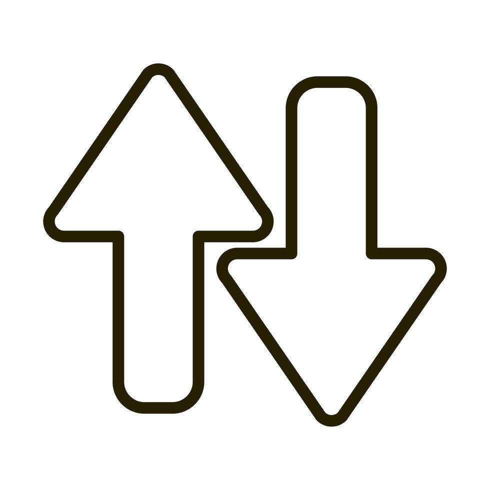downturn and upturn financial business stock market line style icon vector