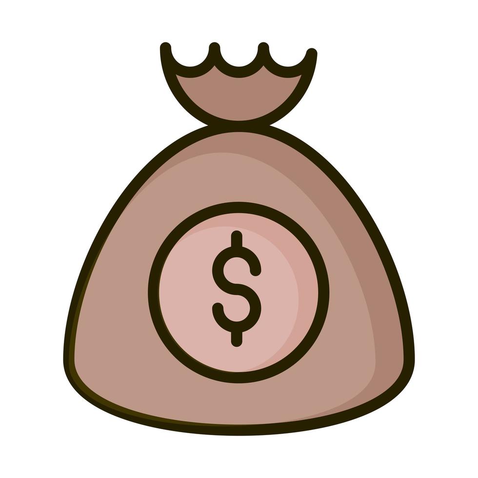 money bag bank financial business stock market line and fill icon 2553134  Vector Art at Vecteezy