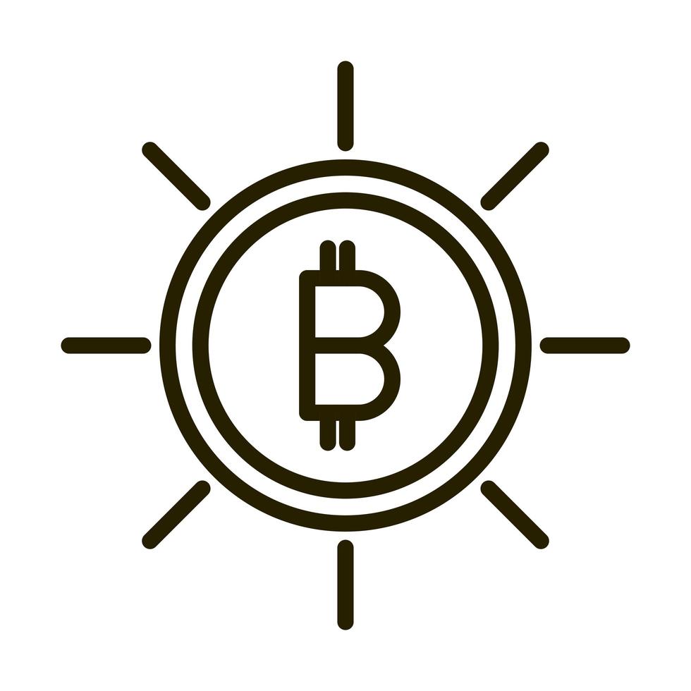 bitcoin cryptocurrency financial business stock market line style icon vector
