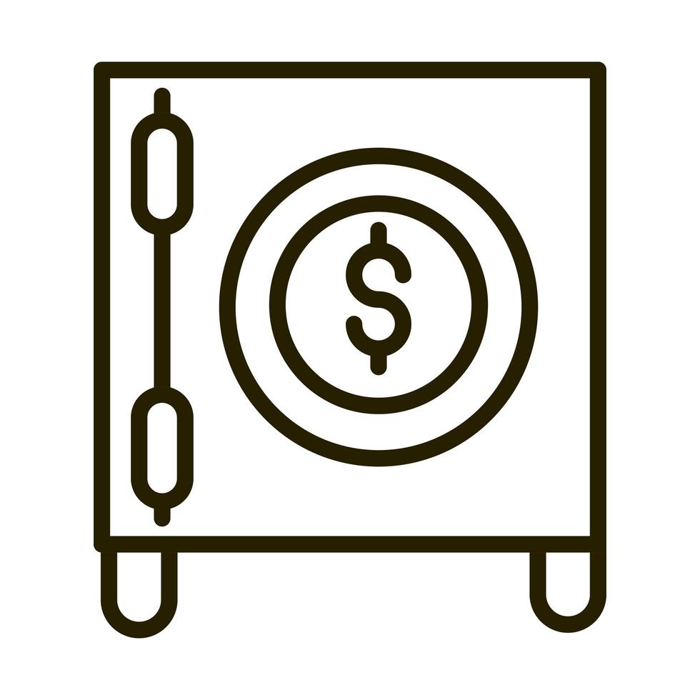 safe box money bank financial business stock market line style icon vector