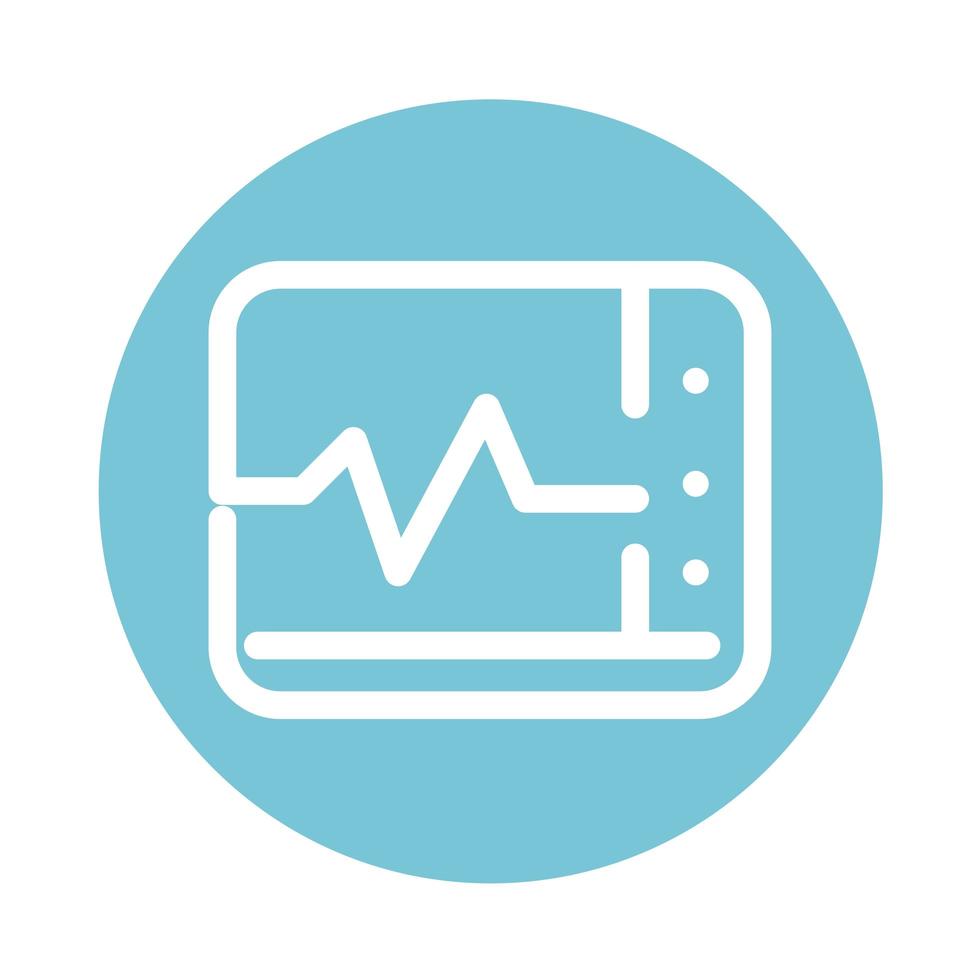 monitoring heart rate medical and health care block style icon vector