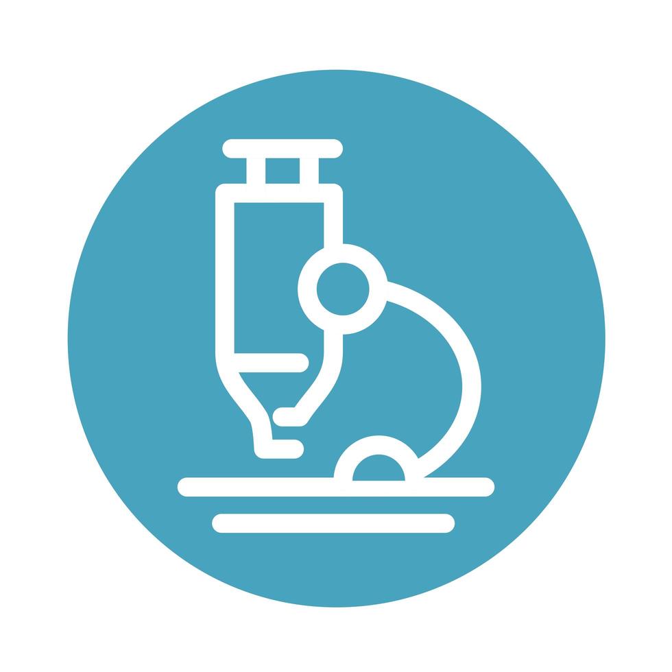 laboratory microscope science search medical and health care block style icon vector