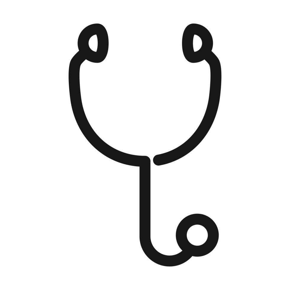 stethoscope equipment diagnosis medical and health care line style icon vector