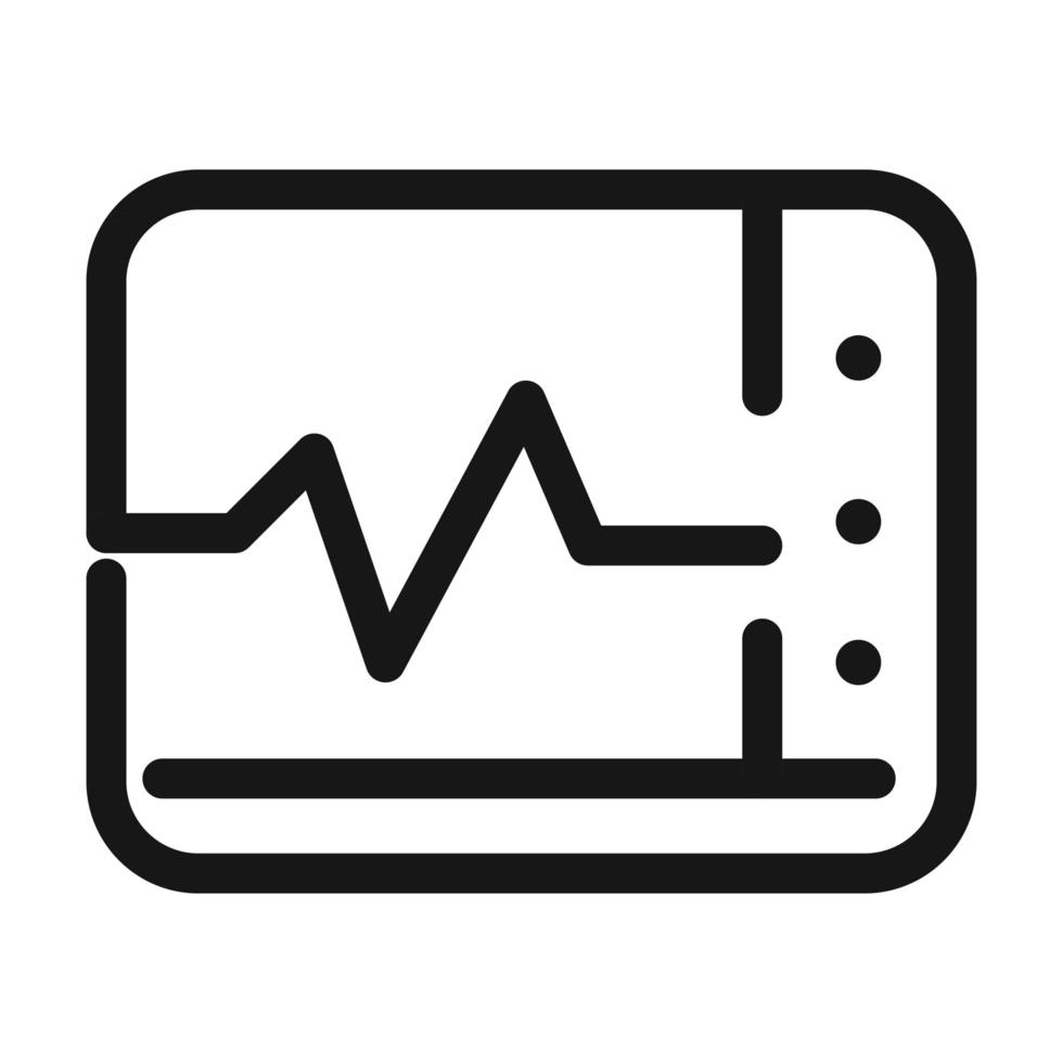 monitorización de la frecuencia cardíaca icono de estilo de línea médica y sanitaria vector
