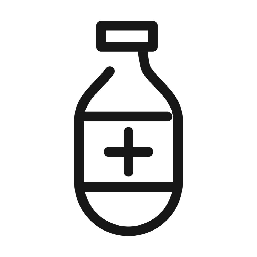 bottle medicine pharmacy medical and health care line style icon vector