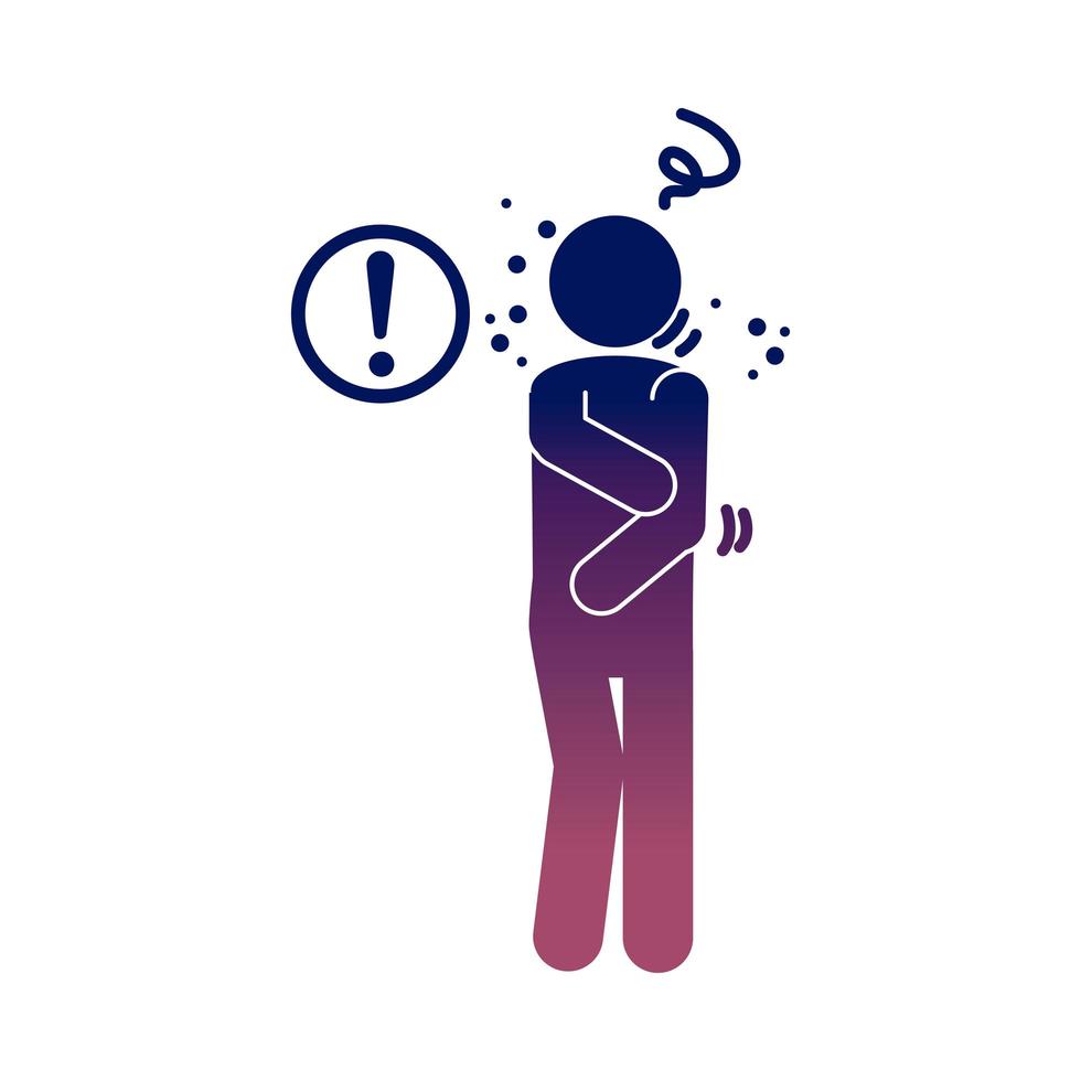 coronavirus covid 19 patient symptoms cold health pictogram gradient style icon vector