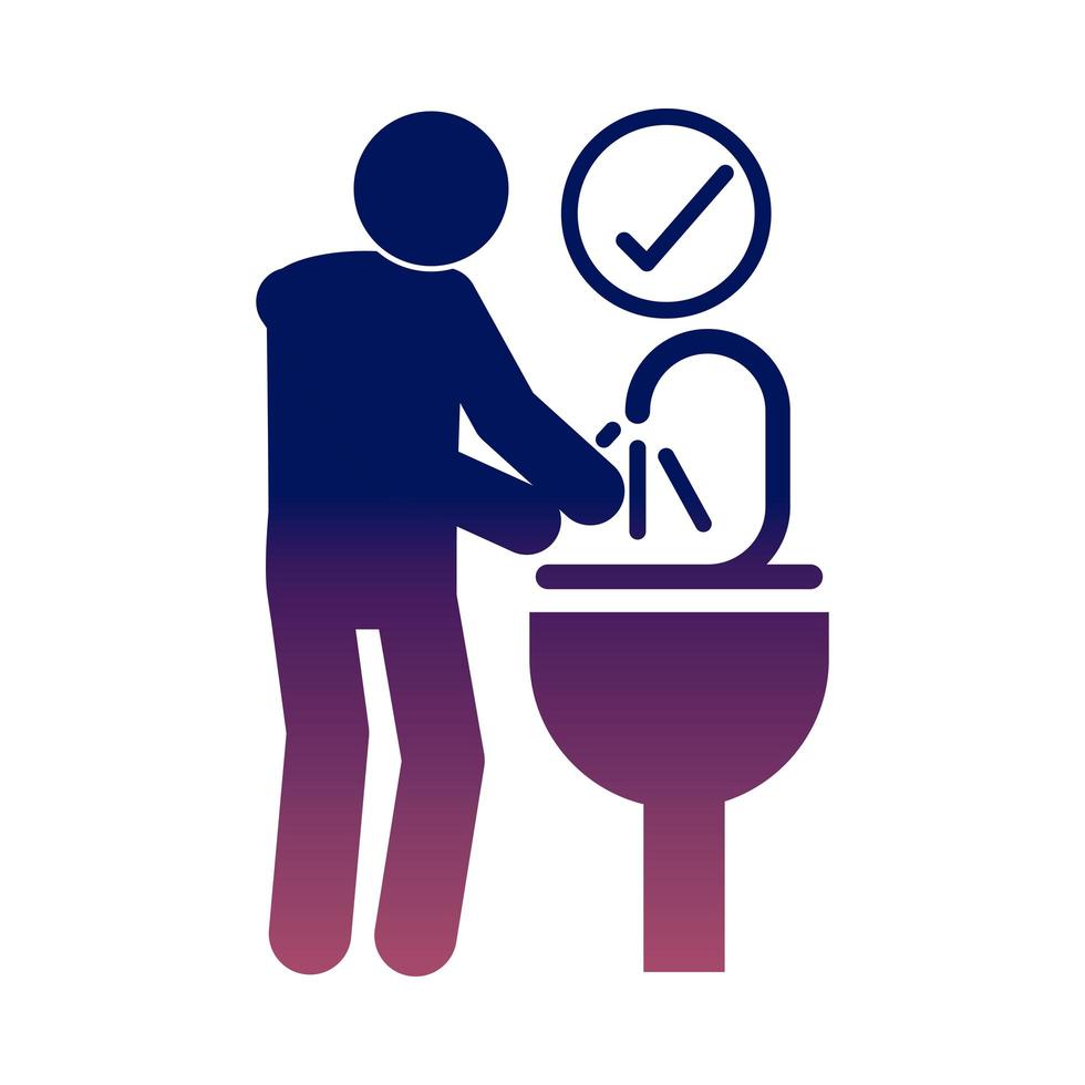 coronavirus covid 19 washing hands frequently prevention health  gradient style icon vector