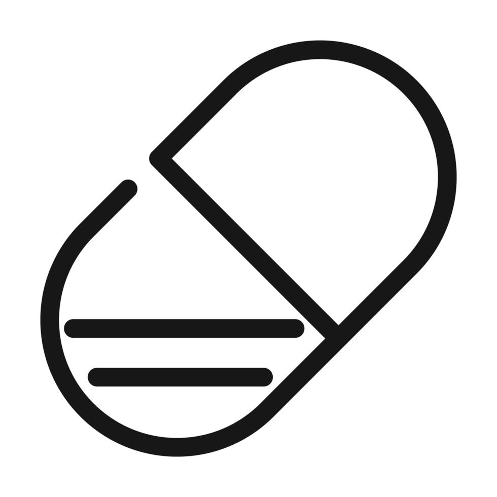 pharmacy prescription treatment capsule medical and health care line style icon vector