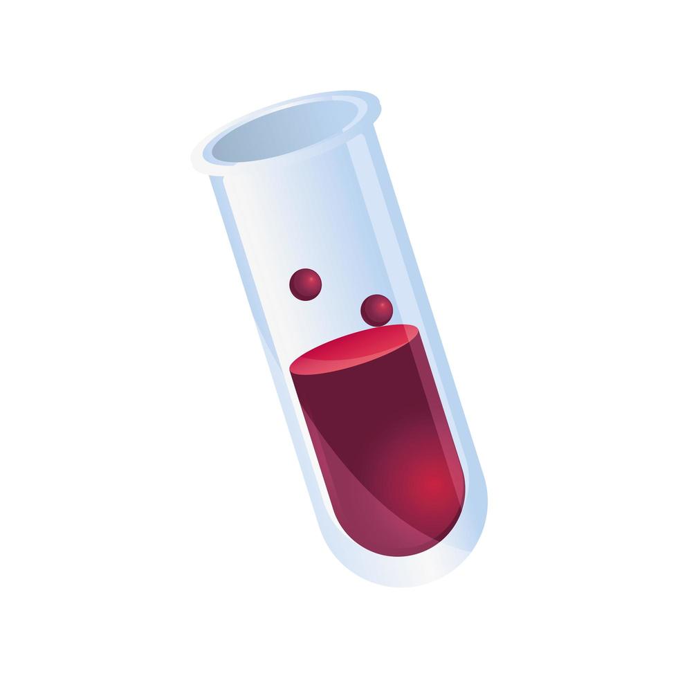 laboratory test tube with blood pandemic stop coronavirus covid 19 vector