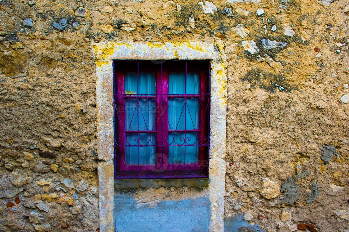 puerta de madera colorida foto