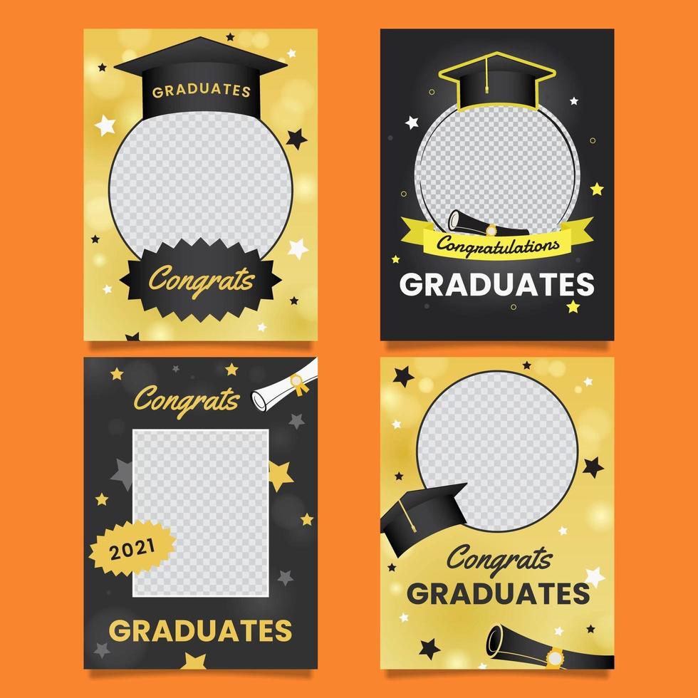 Graduation photoframe with stars vector