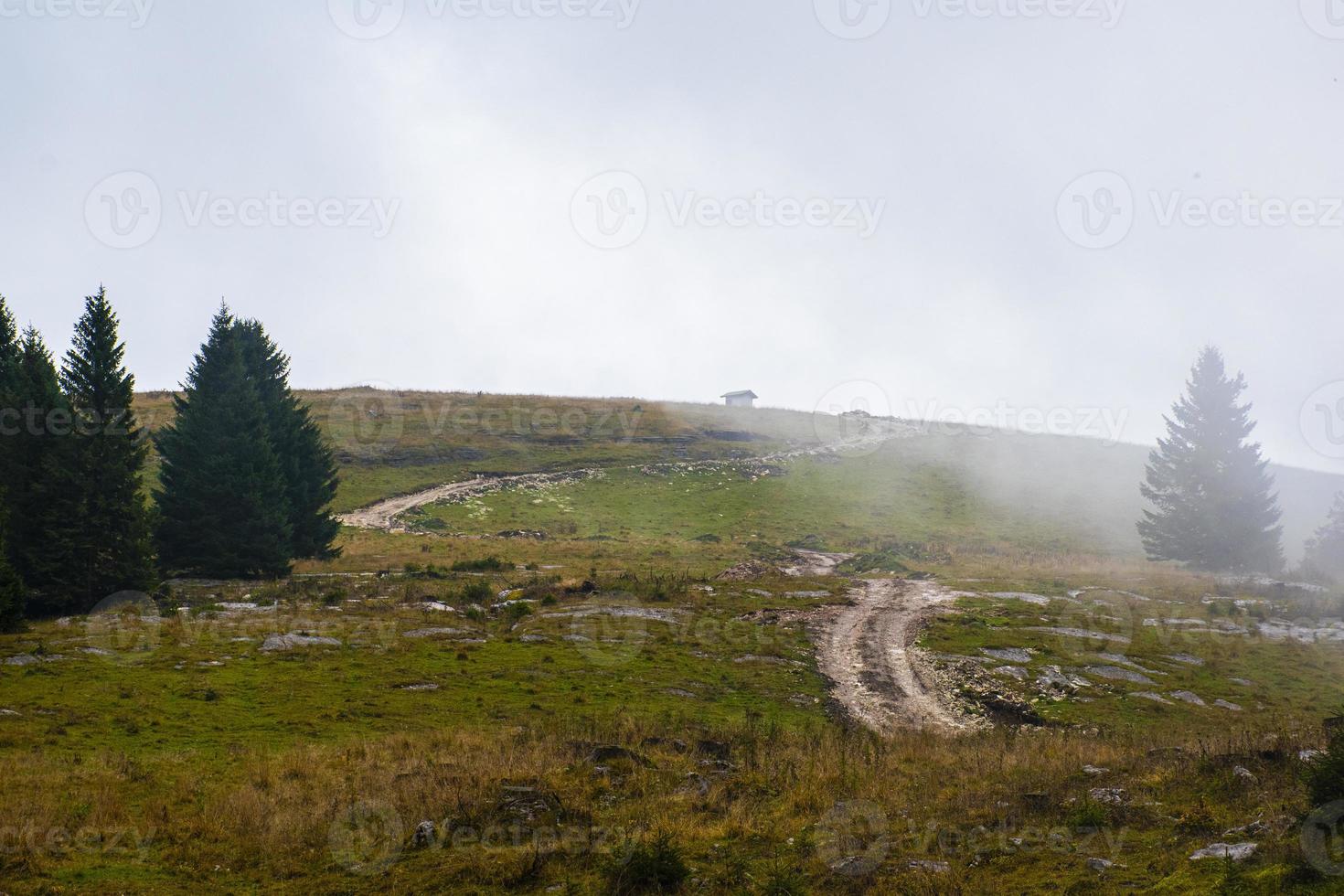 Dirt road through the countryside photo