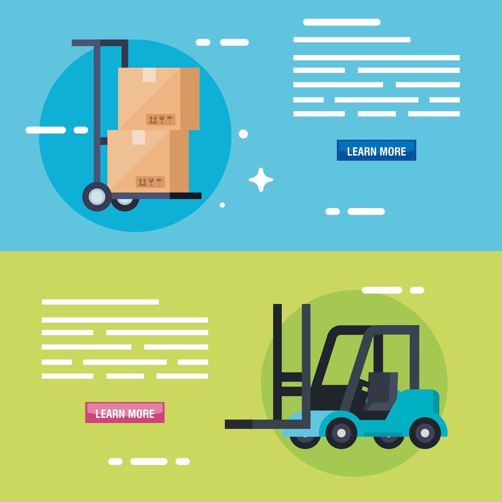 set of poster of delivery logistic service vector