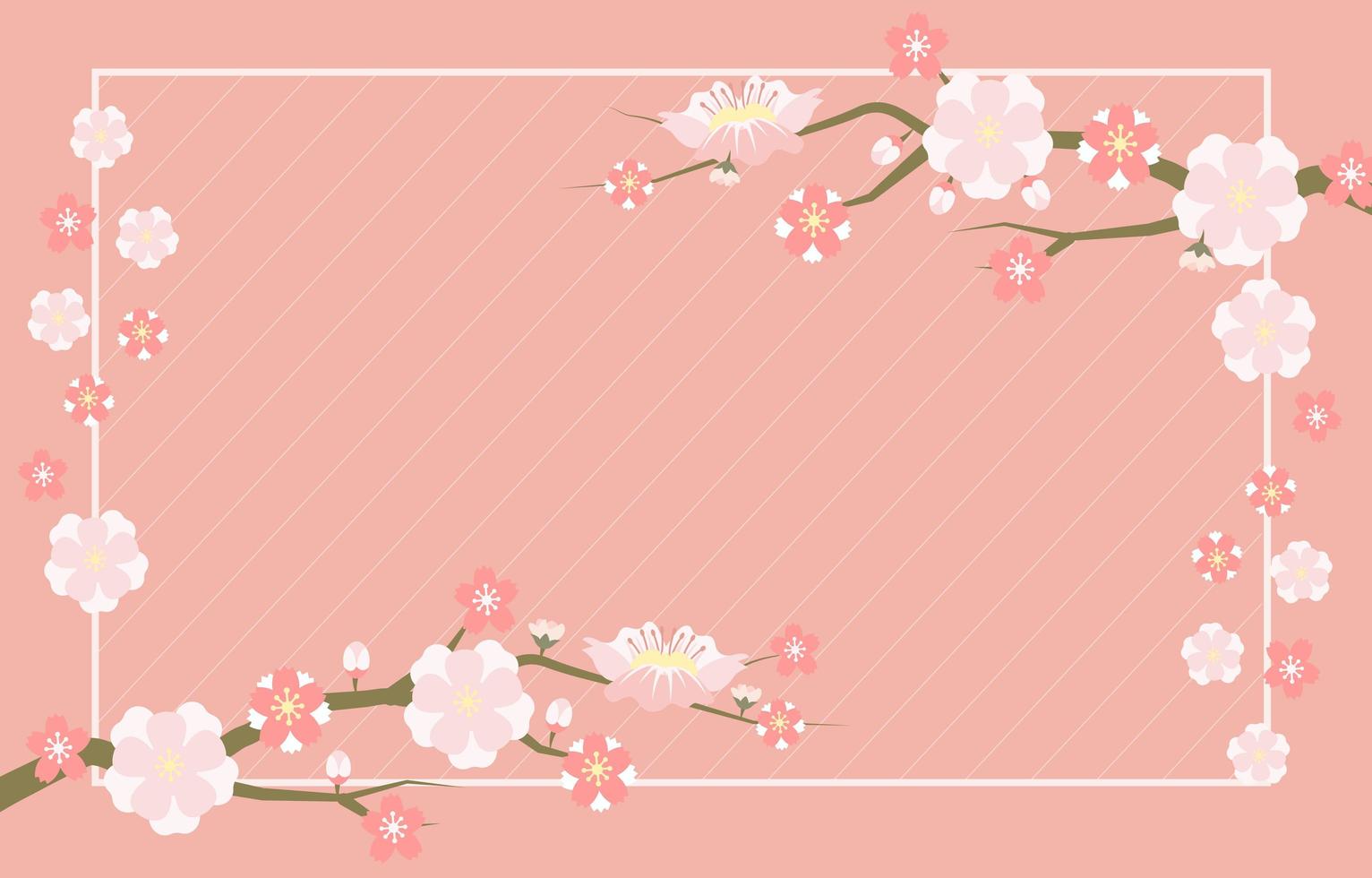 Simple Pink Sakura Flowers Background vector