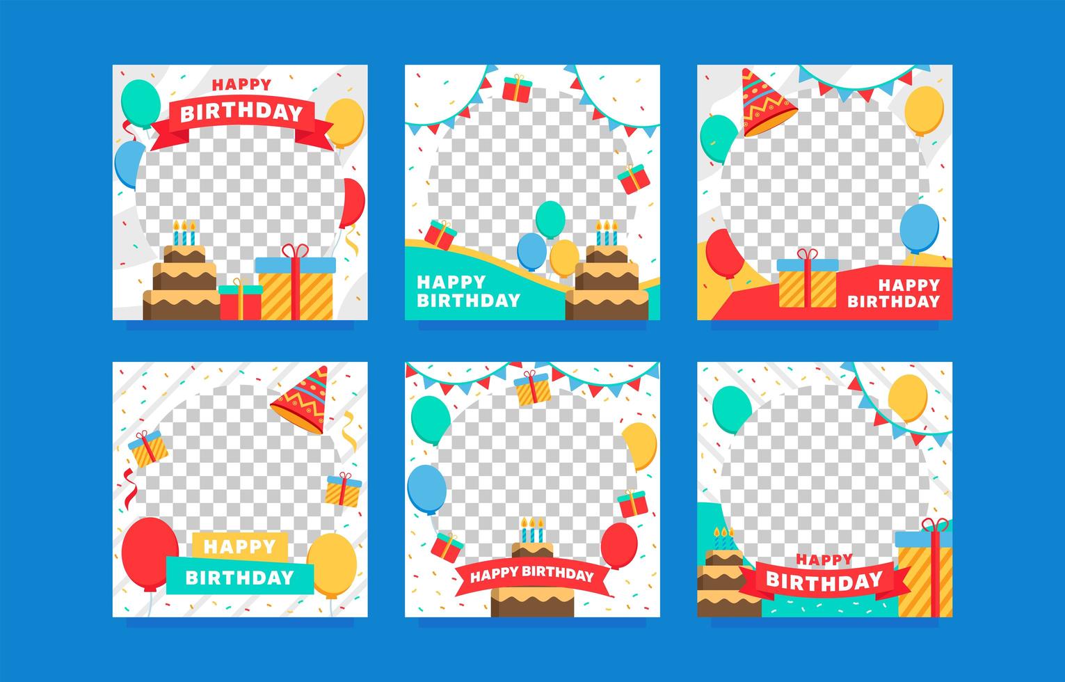 Collection of Birthday Frames for Profile Pictures vector
