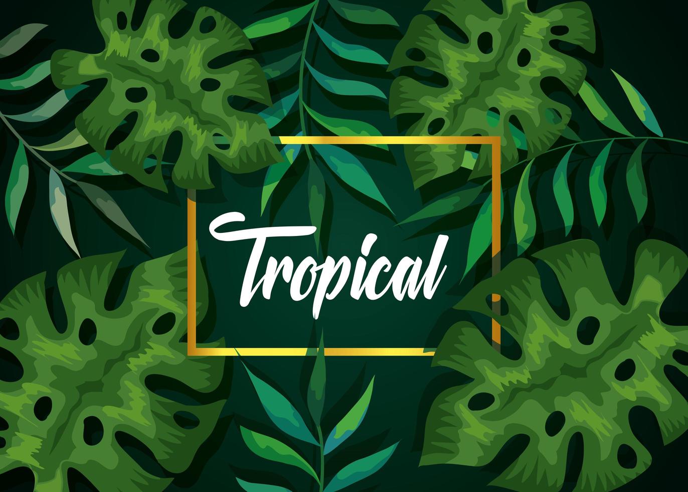background of leaves tropical natural vector