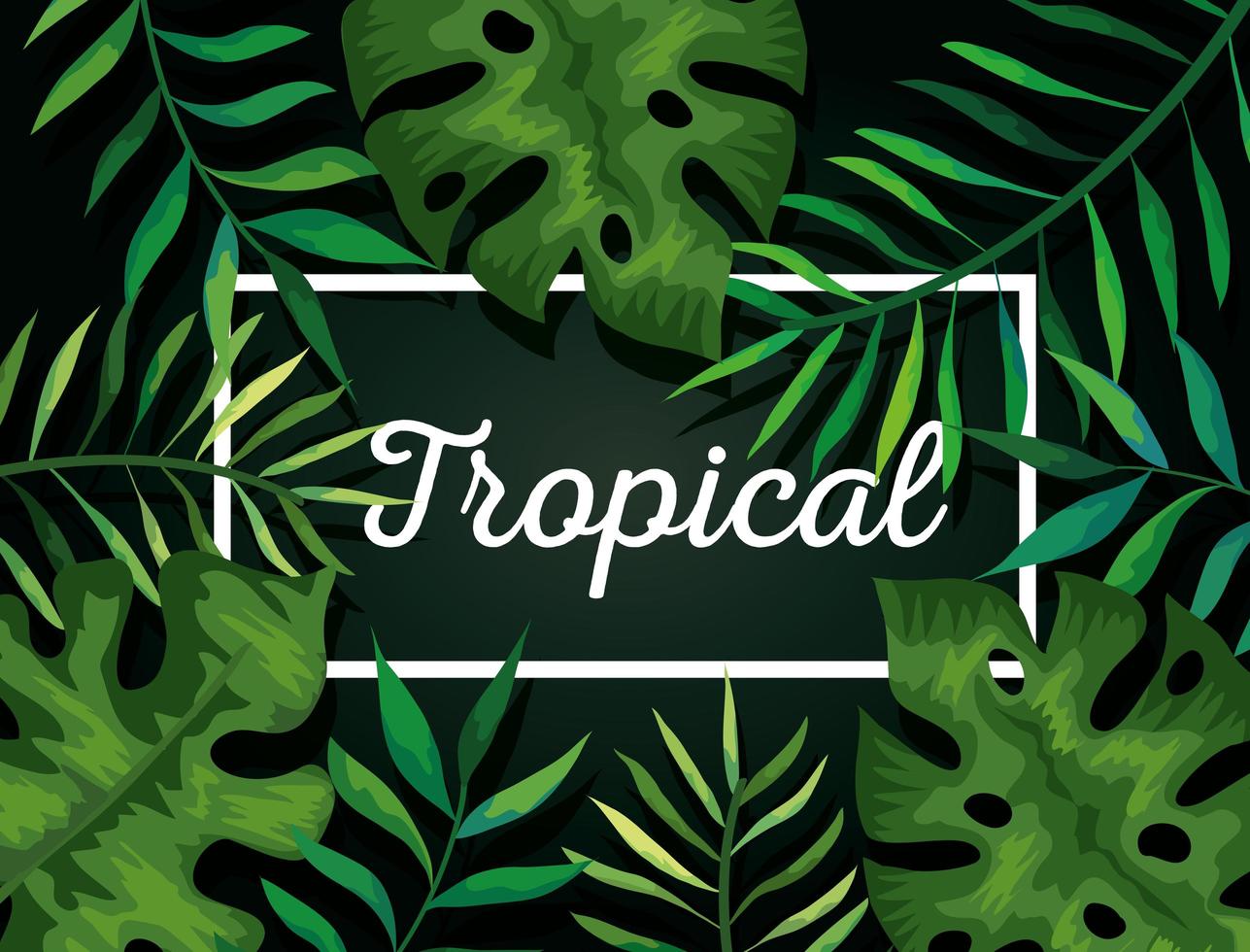 fondo de hojas tropicales naturales vector