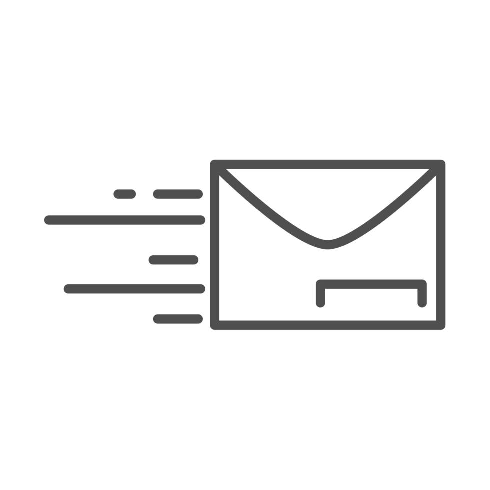 fast mail envelope address postal delivery line style icon vector