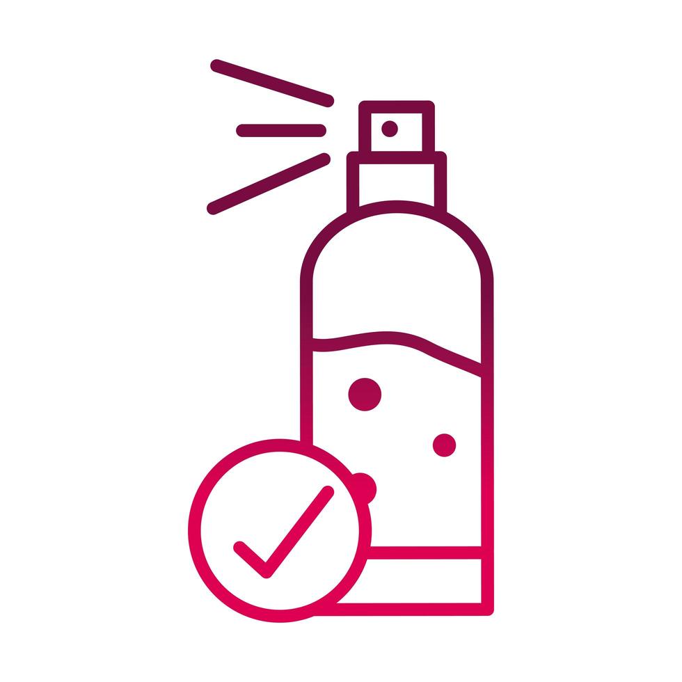 alcohol cleaning product prevent spread of covid19 gradient icon vector