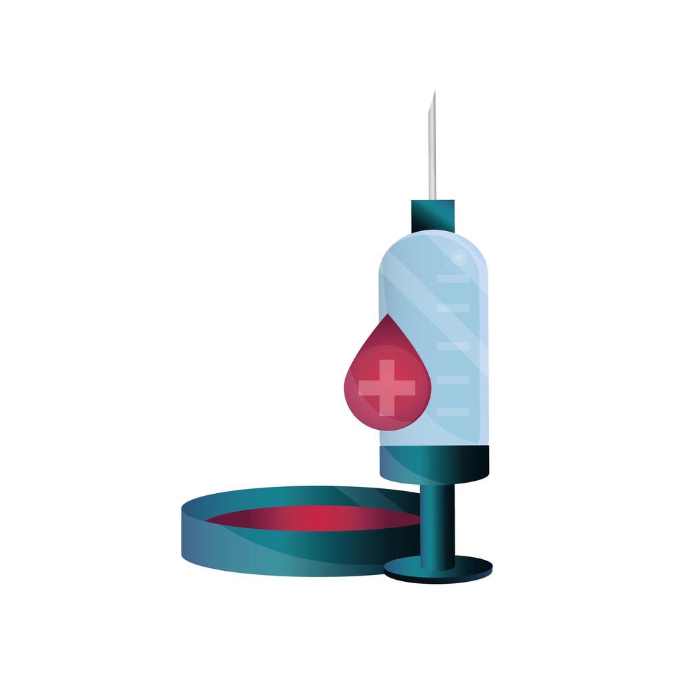 blood syringe laboratory test pandemic stop coronavirus covid 19 vector