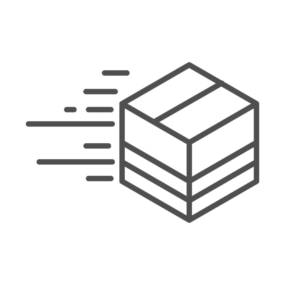 caja de cartón rápida envío de carga relacionada con el icono de estilo de línea de entrega vector