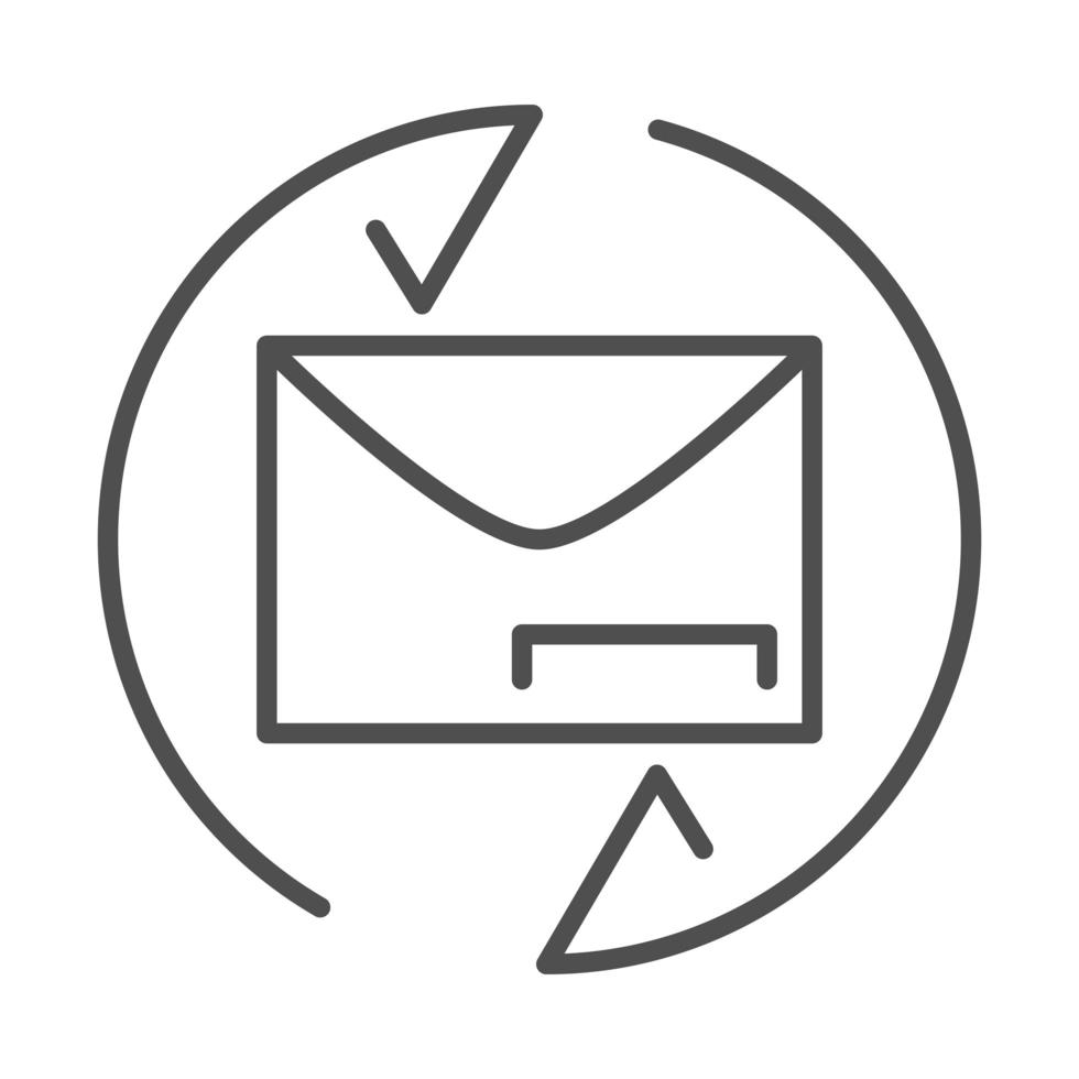 sobre de correo servicio de carta envío de carga icono de estilo de línea de entrega vector