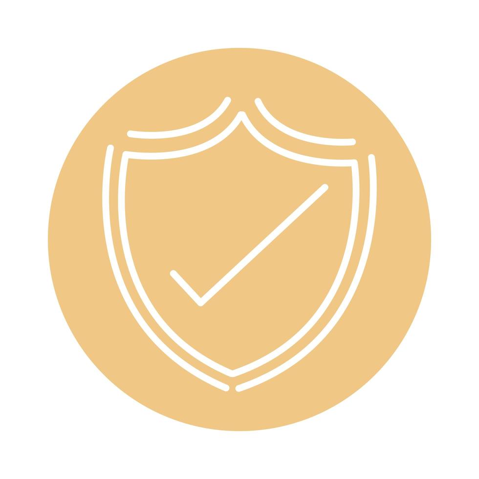 shield checking logistic cargo shipping related delivery block style icon vector