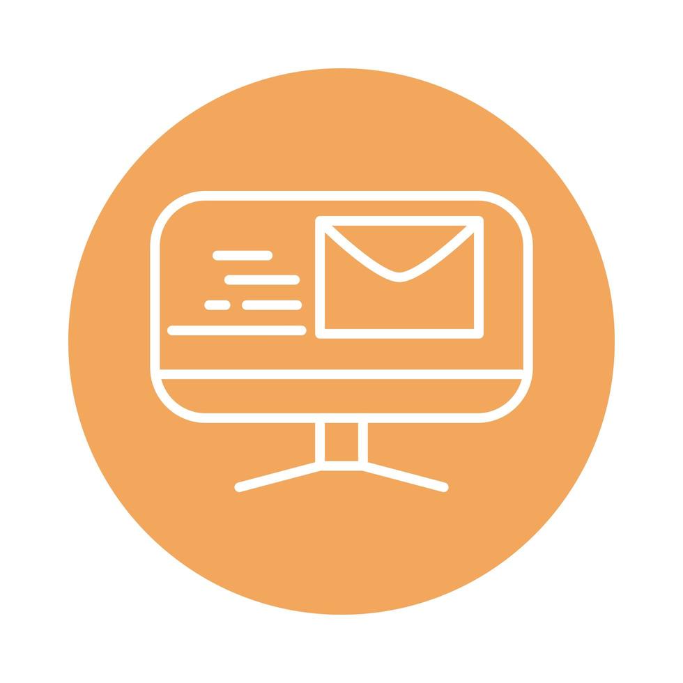 correo electrónico de computadora envío rápido icono de estilo de bloque de entrega relacionado vector