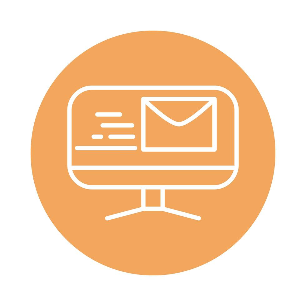 computer email fast shipping related delivery block style icon vector