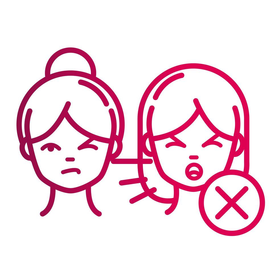 not coughing people without protection prevent spread of covid19 gradient icon vector