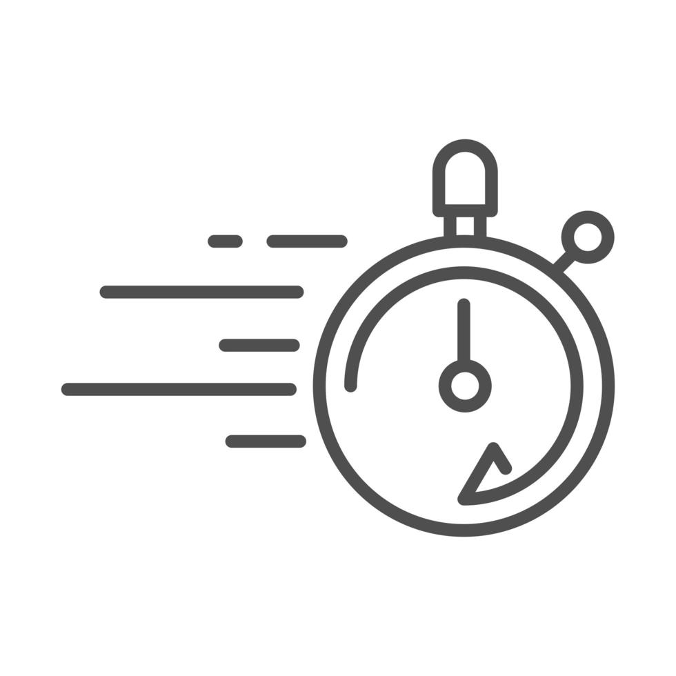 stopwatch speed cargo shipping related delivery line style icon vector