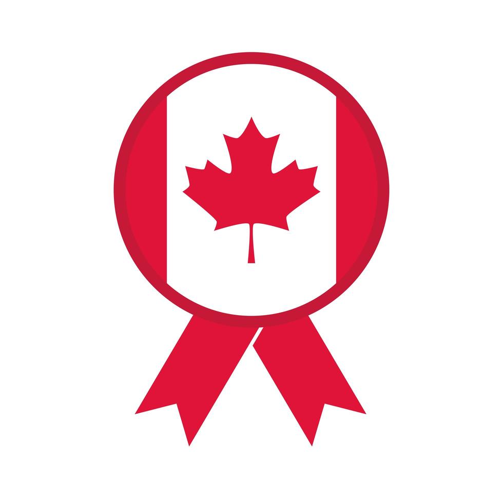 día de canadá bandera canadiense hoja de arce pinza de ropa icono de estilo plano vector