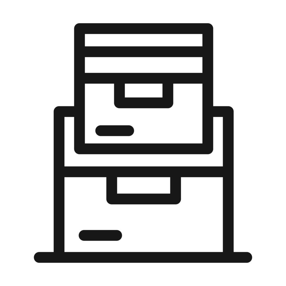 delivery cargo service logistic cardboard boxes stacked line style icon vector