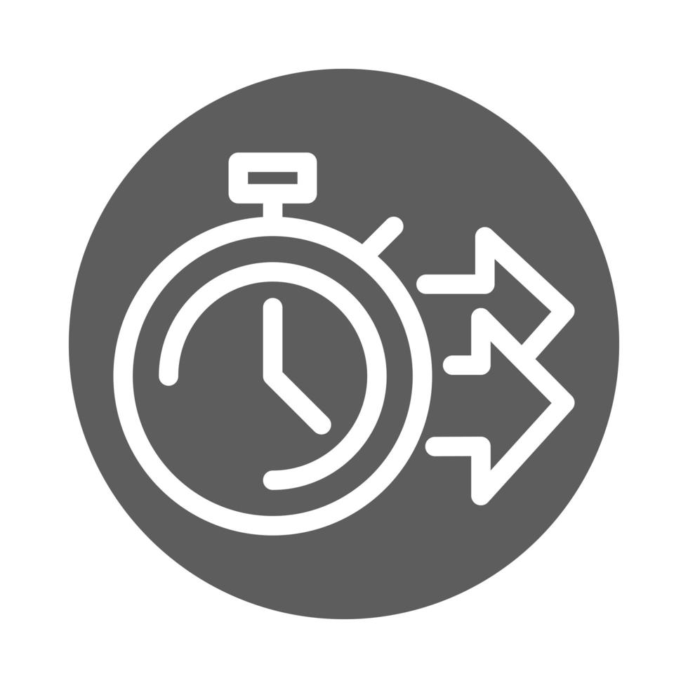 delivery cargo service logistic stopwatch time fast block style icon vector