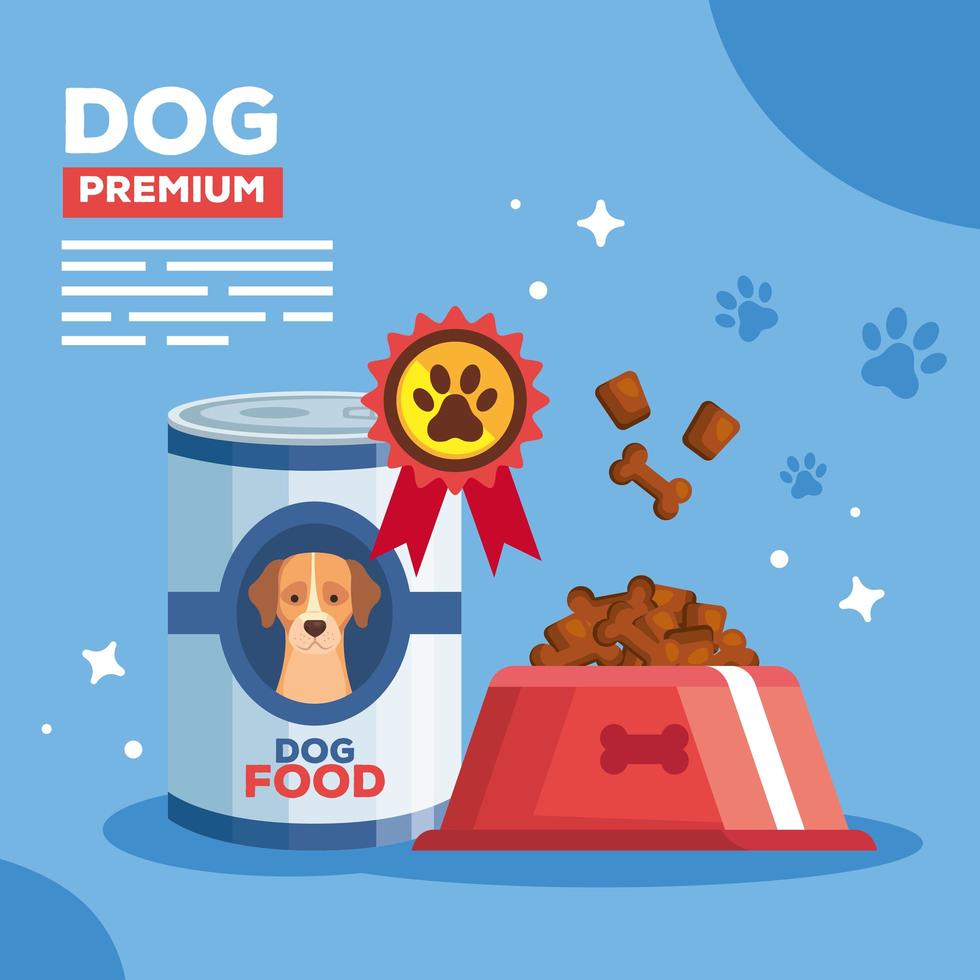 poster with premium food for dog animal vector